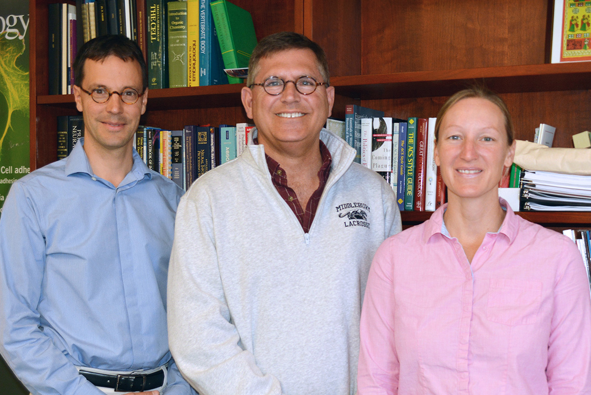 Authors of the new study included The Scripps Research Institute’s Casimir Bamberger, John R. Yates and Sandra Pankow (left to right).